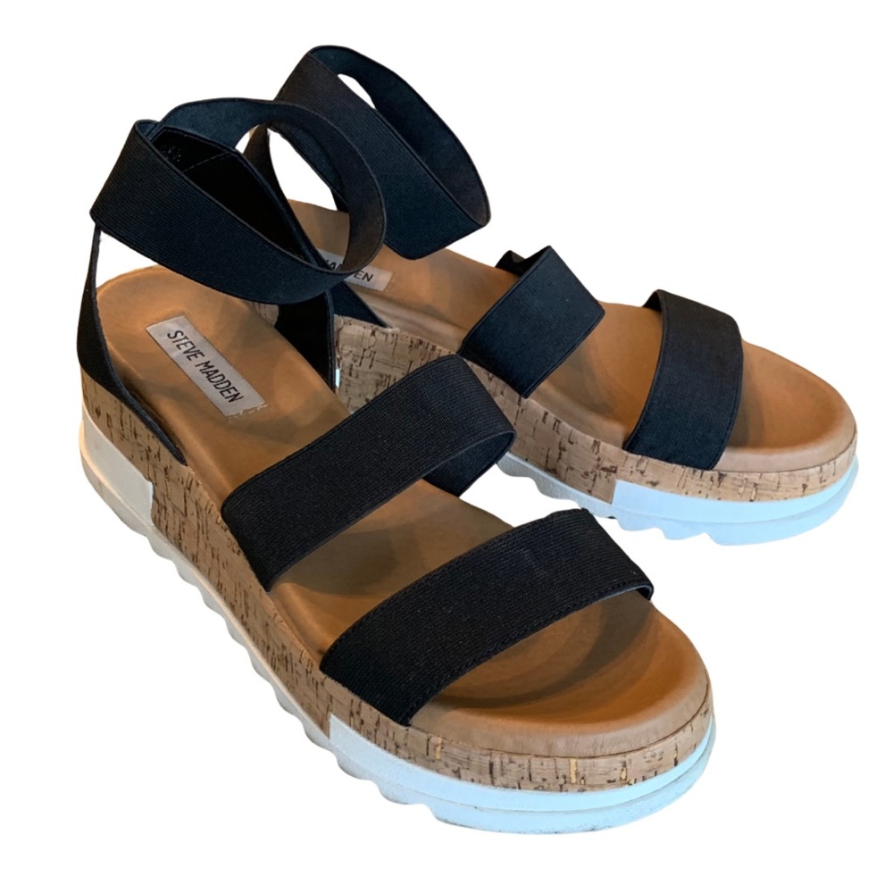Steve Madden Black Platform Sandals